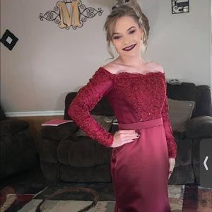 Maroon prom dress